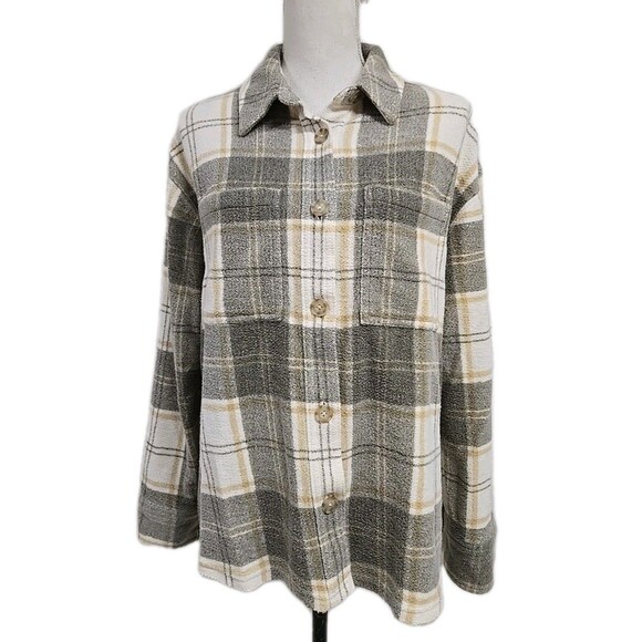 American Eagle AE Fleece Plaid Shacket Soft Multi-Color Women’s Size S NWT - Picture 1 of 10